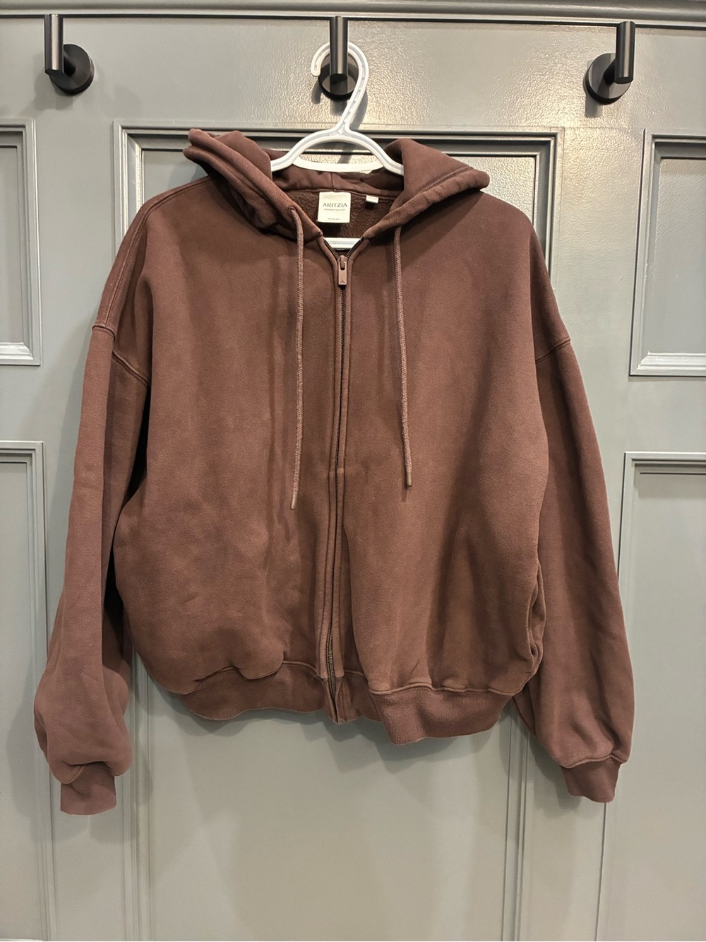 Aritzia Sweatfleece Mega Zip Hoodie - Rich Mocha Brown